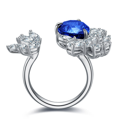 5 CTW Pear Lab Grown Sapphire S925 Ring plated