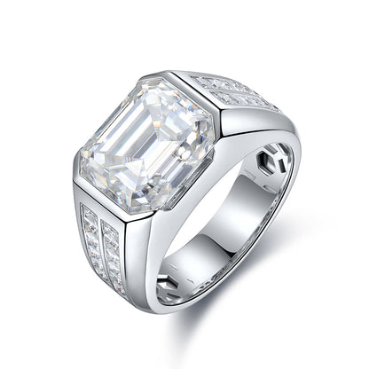 7.1 CTW Victorian Moissanite S925 Men Ring plated