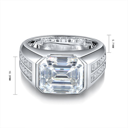 7.1 CTW Victorian Moissanite S925 Men Ring plated