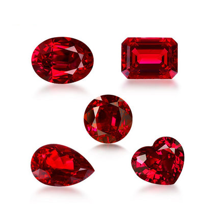 0.5 CTW - 5 CTW Oval Heart Lab Grown Ruby