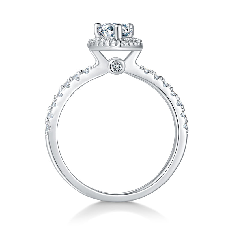 1 CTW Pear Moissanite S925 Ring plated