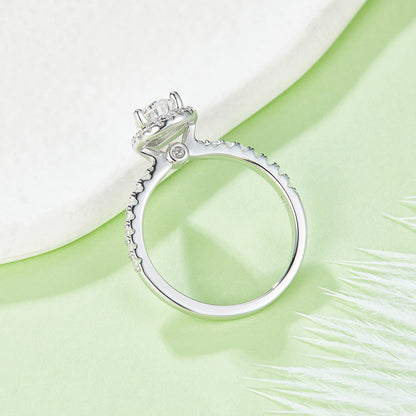 1 CTW Pear Moissanite S925 Ring plated