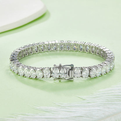 17.5 CTW Oval Moissanite S925 Bracelet plated