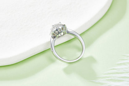 1 CTW Round Moissanite  S925 Ring plated