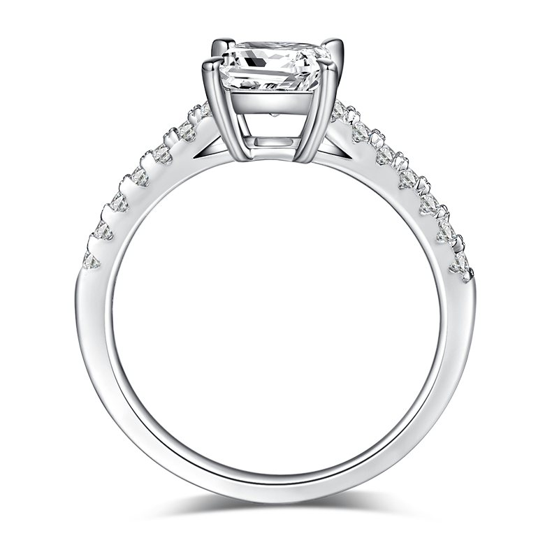 1 CTW Princess Moissanite  S925 Ring plated