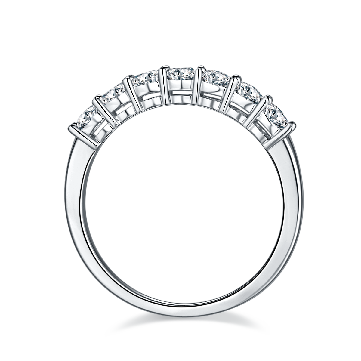 0.7 CTW Round Moissanite  S925 Ring plated