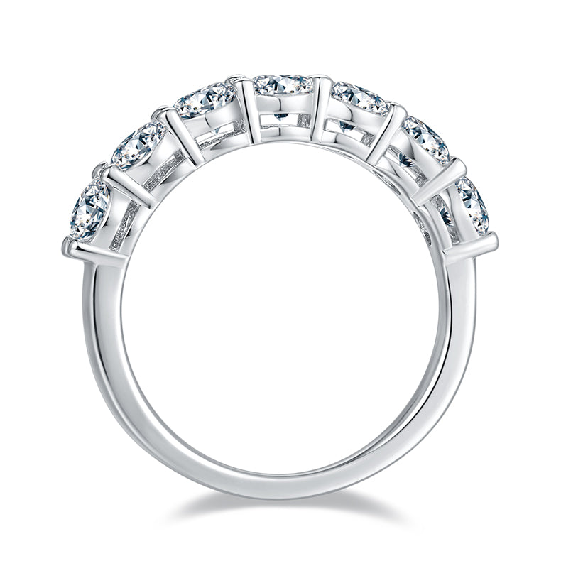 2.1 CTW Round Moissanite  S925 Ring plated