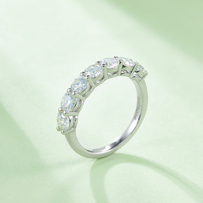 2.1 CTW Round Moissanite  S925 Ring plated