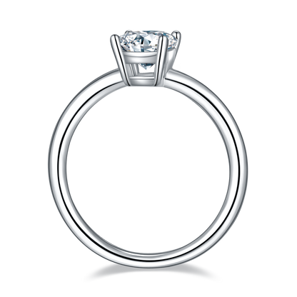 1 CTW Round Moissanite  S925 Ring plated