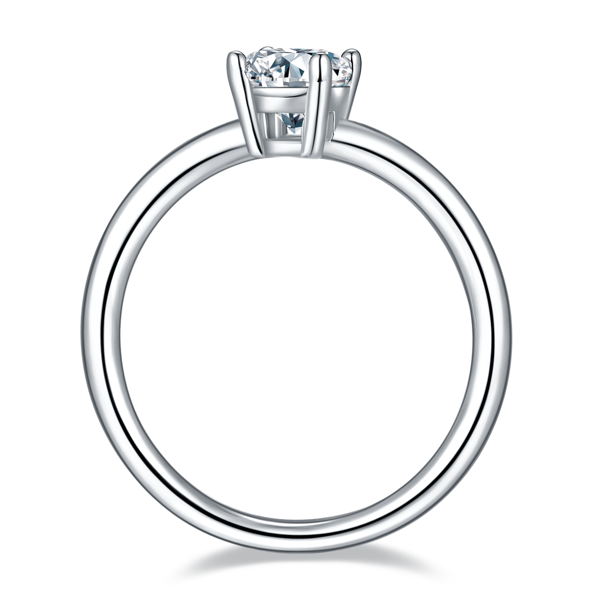 1 CTW Oval Moissanite  S925 Ring plated