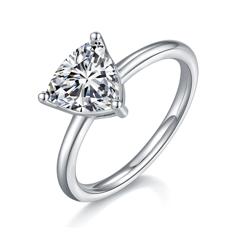 2 CTW Trillion Moissanite  S925 Ring plated