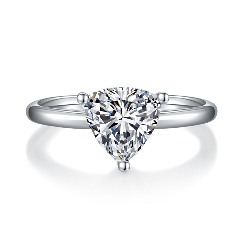 2 CTW Trillion Moissanite  S925 Ring plated