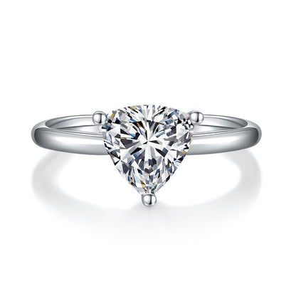 2 CTW Trillion Moissanite  S925 Ring plated