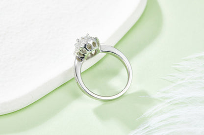 1 CTW Oval Moissanite S925 Ring plated