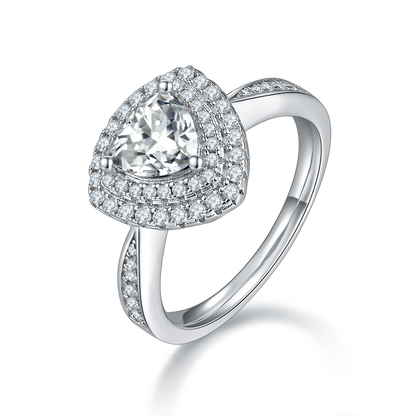 1 CTW Trillion Moissanite  S925 Ring plated