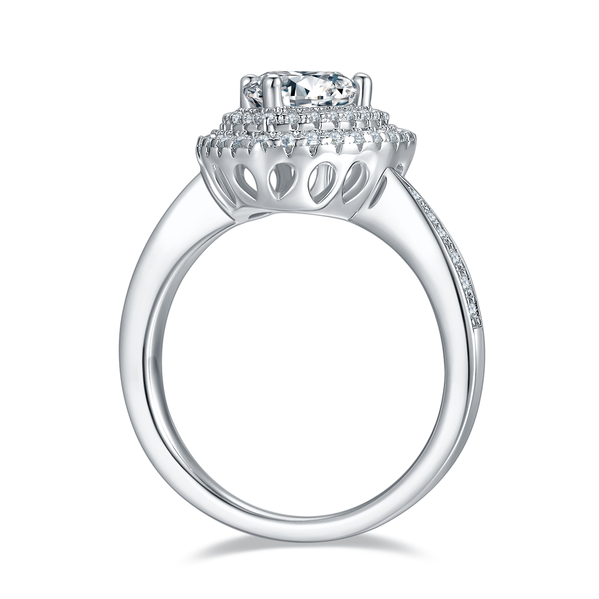 1 CTW Trillion Moissanite  S925 Ring plated