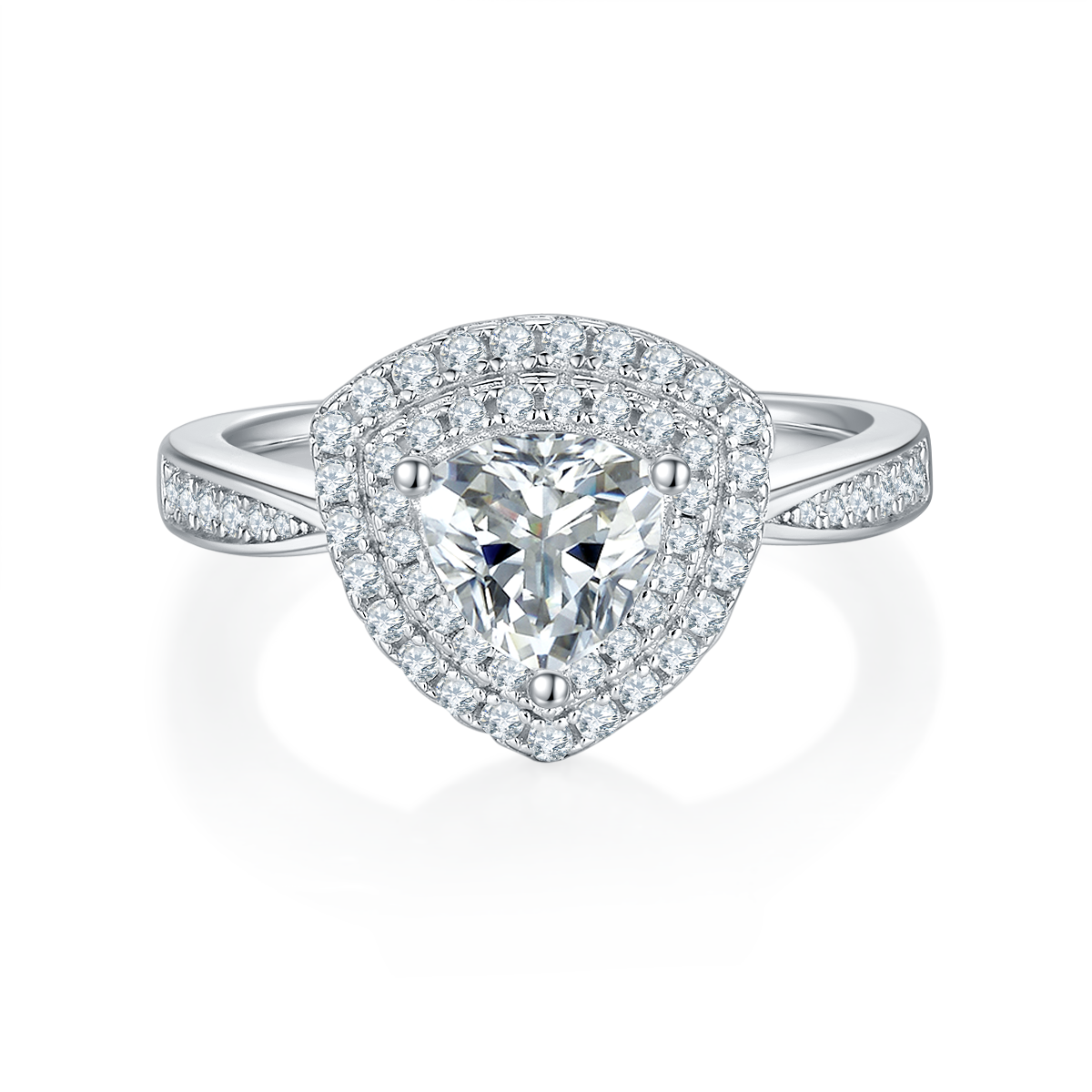 1 CTW Trillion Moissanite  S925 Ring plated