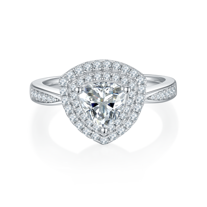 1 CTW Trillion Moissanite  S925 Ring plated