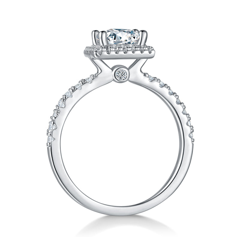 1 CTW Princess Moissanite S925 Ring plated