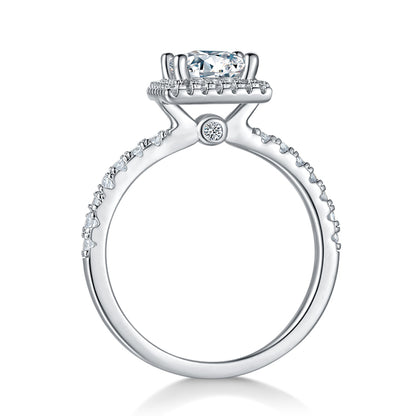 1 CTW Princess Moissanite S925 Ring plated