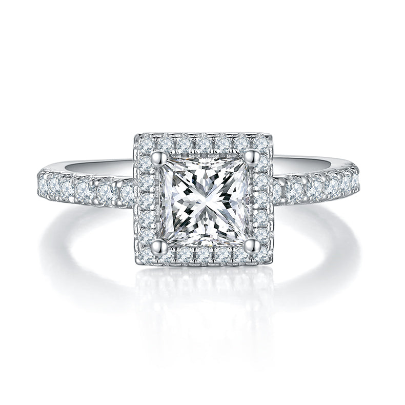 1 CTW Princess Moissanite S925 Ring plated