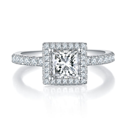 1 CTW Princess Moissanite S925 Ring plated