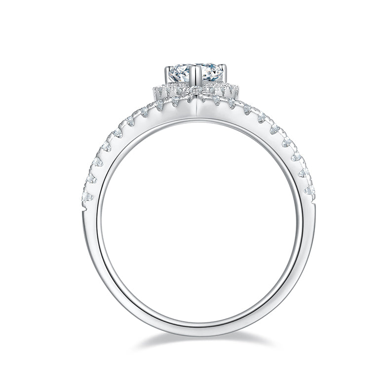 1 CTW Pear Moissanite S925 Ring plated