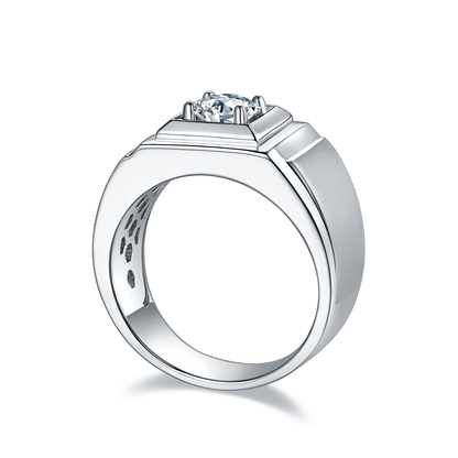 1 CTW Round Moissanite  S925 Ring plated