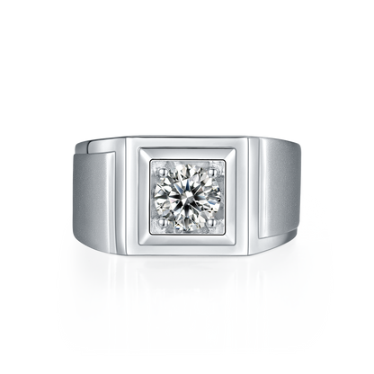 1 CTW Round Moissanite  S925 Ring plated