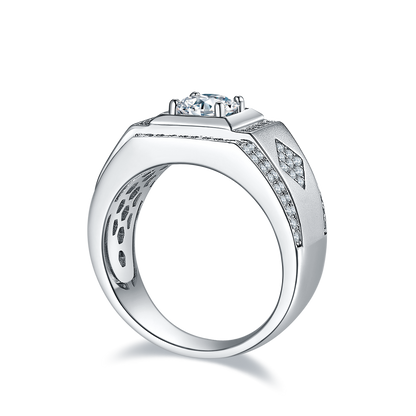 1 CTW Round Moissanite  S925 Ring plated