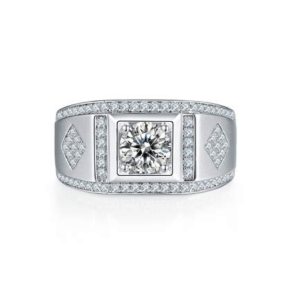 1 CTW Round Moissanite  S925 Ring plated