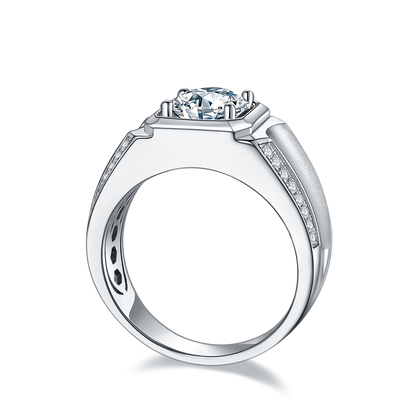 2 CTW Round Moissanite  S925 Ring plated