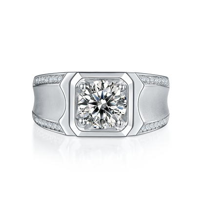 2 CTW Round Moissanite  S925 Ring plated