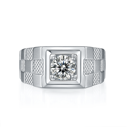 1 CTW Round Moissanite  S925 Ring plated