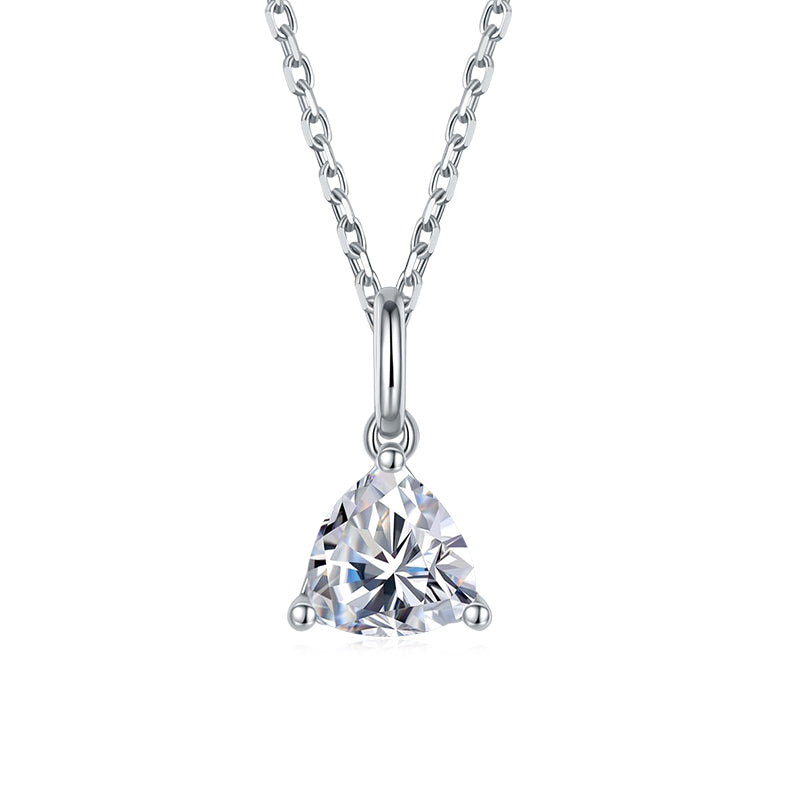 1 CTW Trillion Moissanite S925 Necklace  Earrings plated