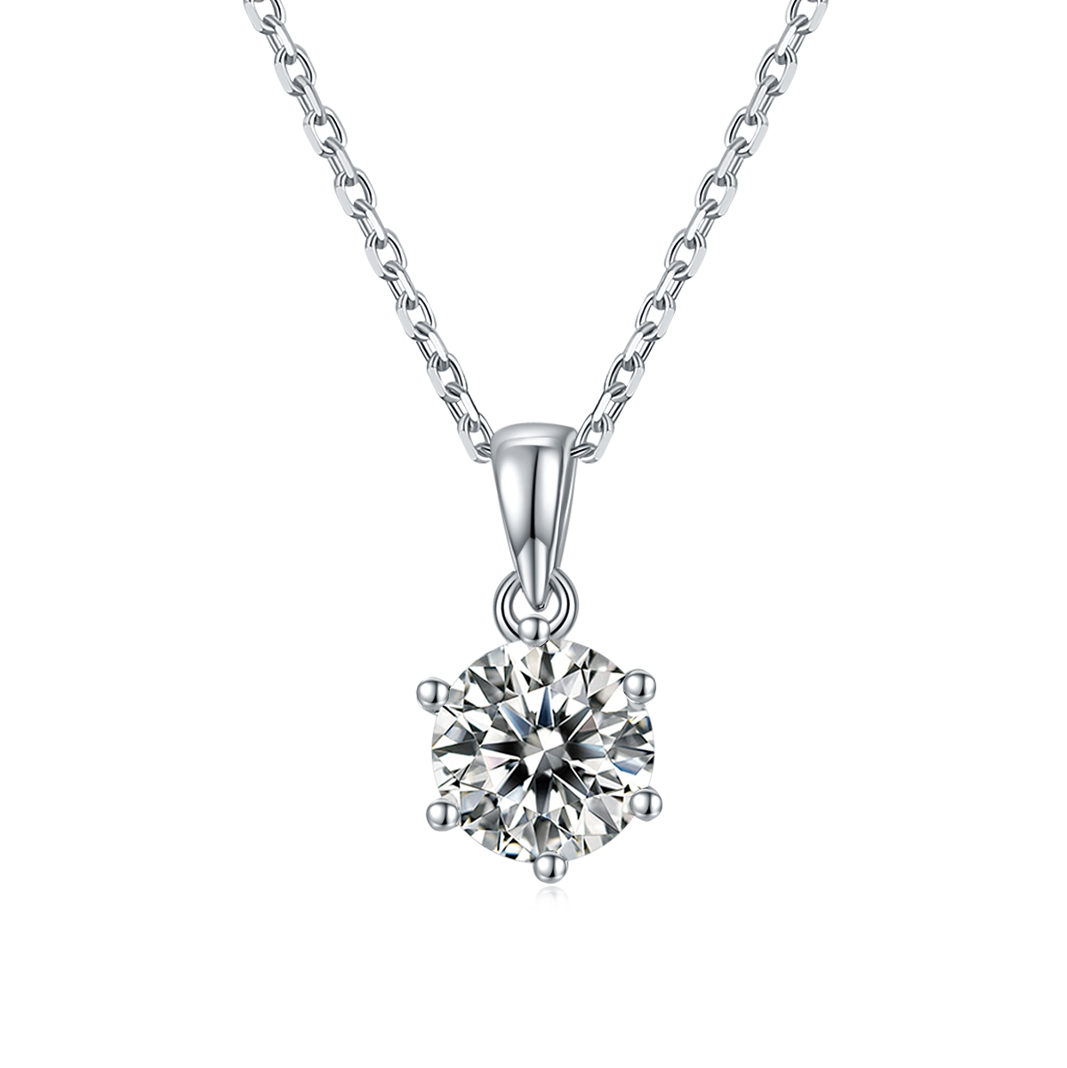 1 CTW Round Moissanite S925 Necklace  Earrings plated