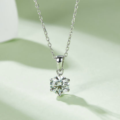 1 CTW Round Moissanite S925 Necklace  Earrings plated