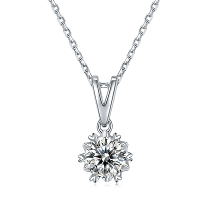 1 CTW Round Moissanite S925 Necklace  Earrings plated