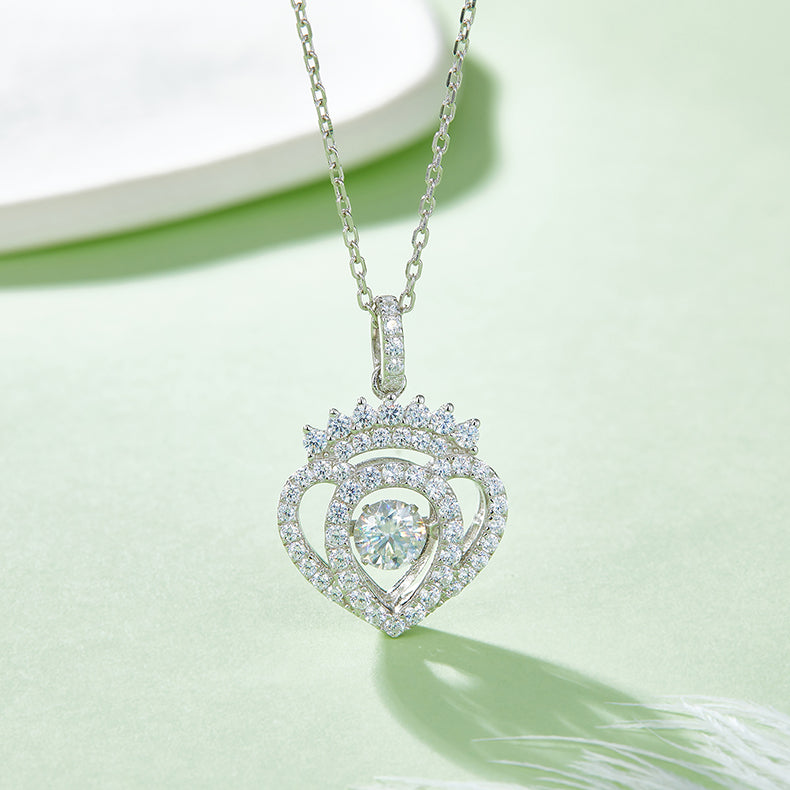 0.5 CTW Round Moissanite S925 Necklace plated