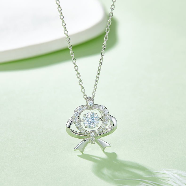 0.5 CTW Round Moissanite S925 Necklace plated