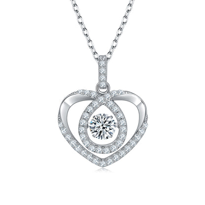 0.5 CTW Round Moissanite S925 Necklace plated