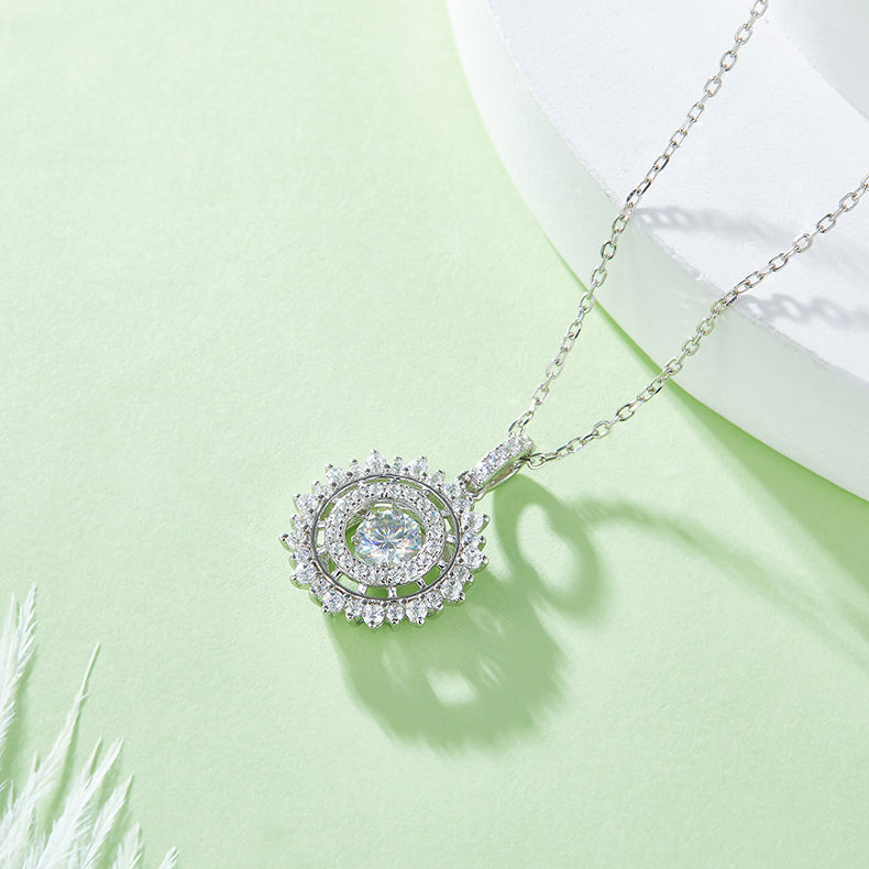 0.5 CTW Round Moissanite S925 Necklace plated