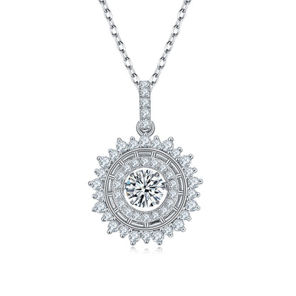 0.5 CTW Round Moissanite S925 Necklace plated