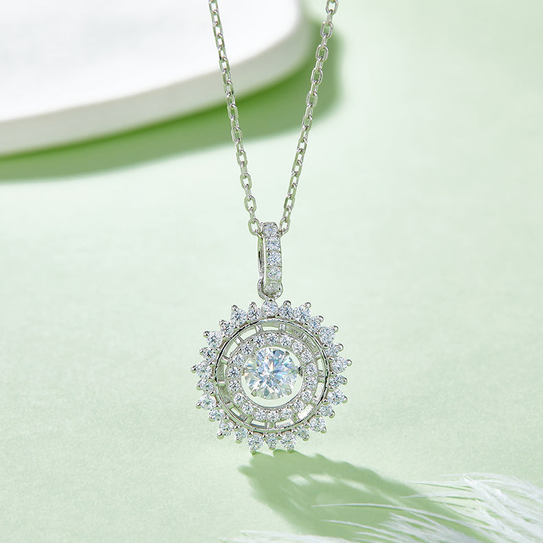 0.5 CTW Round Moissanite S925 Necklace plated