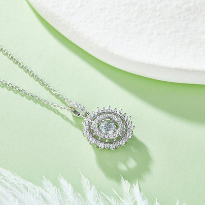 0.5 CTW Round Moissanite S925 Necklace plated