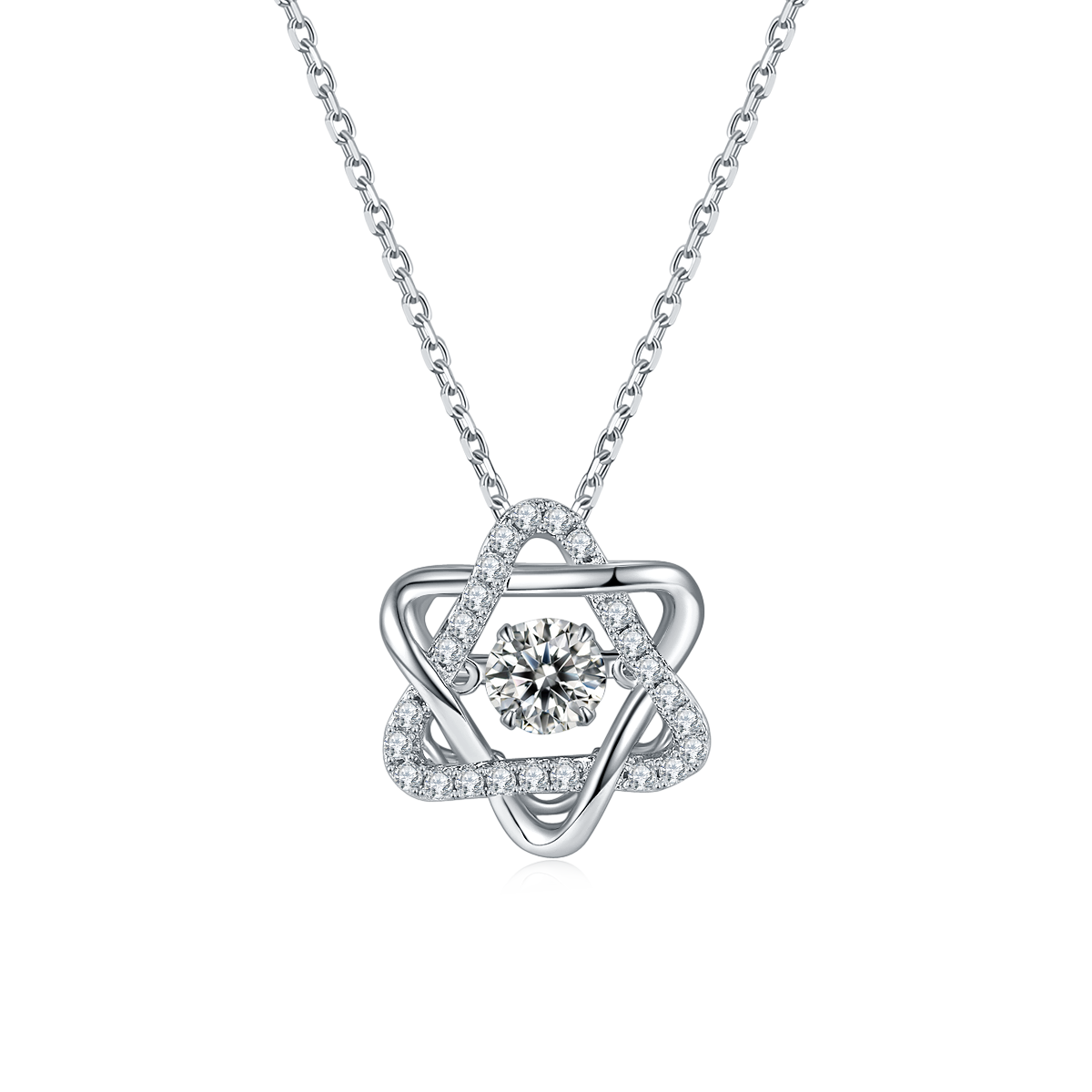 0.5 CTW Round Moissanite S925 Necklace plated