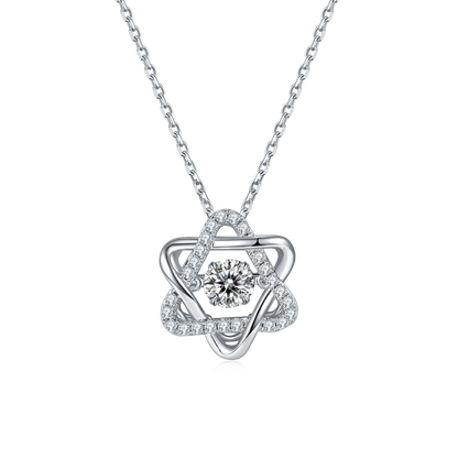 0.5 CTW Round Moissanite S925 Necklace plated