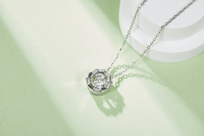 0.5 CTW Round Moissanite S925 Necklace plated