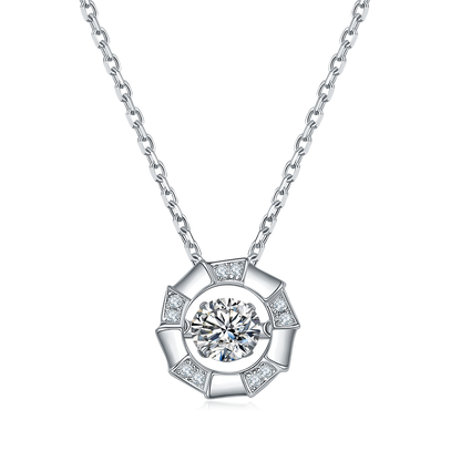 0.5 CTW Round Moissanite S925 Necklace plated