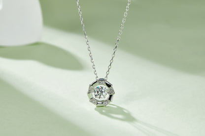 0.5 CTW Round Moissanite S925 Necklace plated